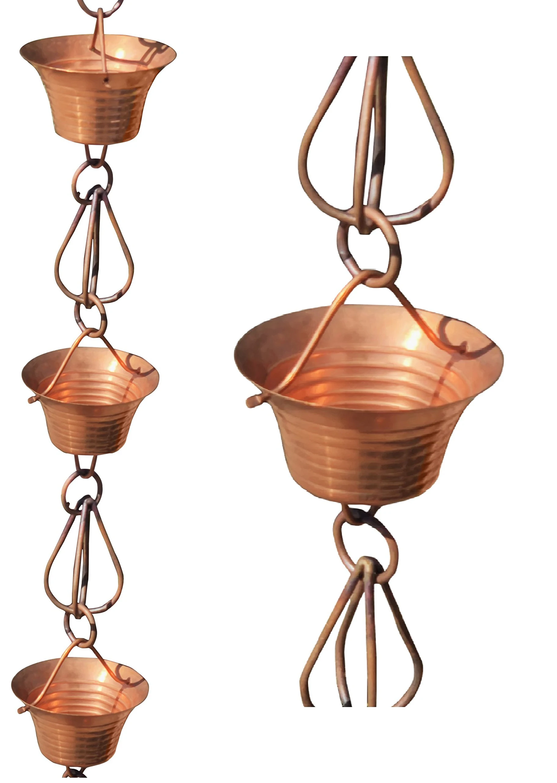 Декоративные колокольчики для сада подвесная медная молотковая дождевая цепочка дома и