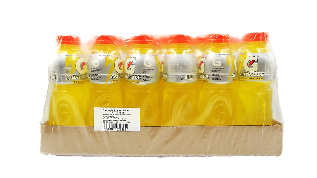 24 бутылки в упаковке карбонированная вода желтого цвета бутылка Gatorade питьевой лимонный лайм для повторного увлажнения пополнения заправка