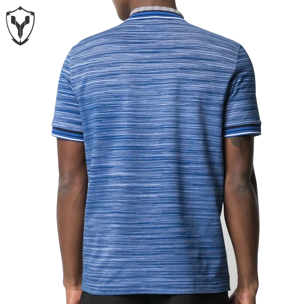 Polo Collar Blue 100% Cotton Customized Sublimation Beautiful Design Wholesale Top Quality Short Sleeve Top Best Selling For Men