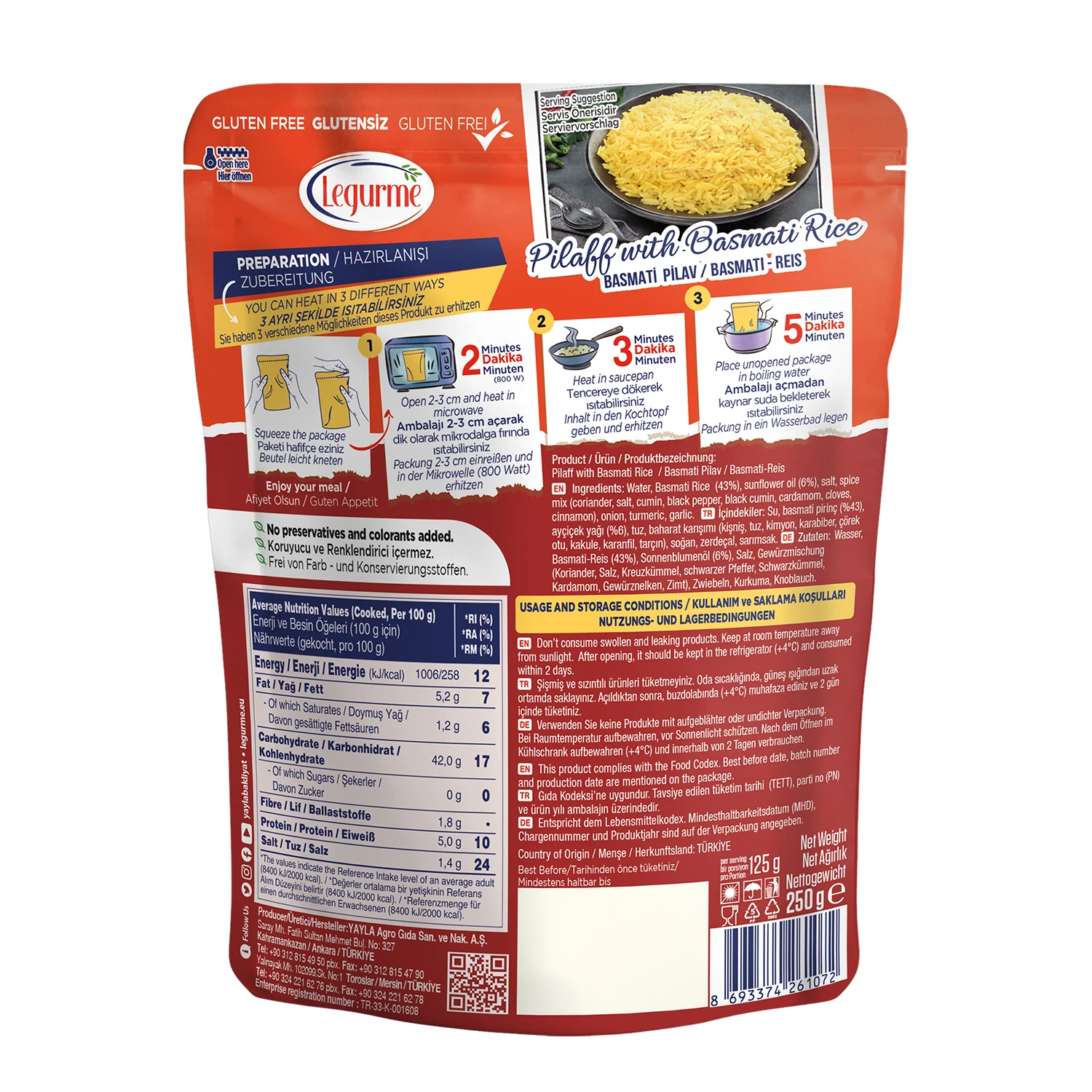 Top Quality Pilaff with Basmati Rice Product | Shelf Life 18 months | Ready to eat | Custom Packaging | Made in Turkey |