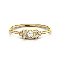 Real Diamond Ring with Bezel set Solid 14kt Yellow Rose White Gold 1.36 Gram For Women