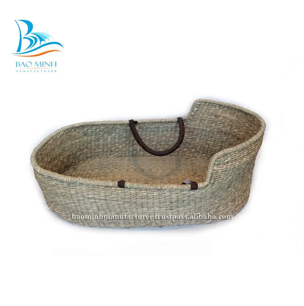 
Wholesale cheapest 100% natural seagrass moses basket for baby from Vietnam 