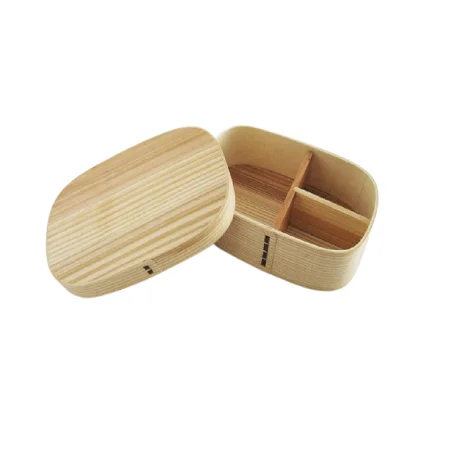Superior Quality Table Top Wood Lunch Box Newest Design 3 Compartment Wood Bento Box at Affordable Price