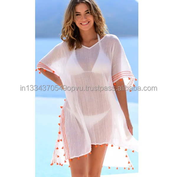 Designer Fashion Trends Sexy Cotton Transparent Boho Hippie Chic Beach Cover Up Kaftan Dress From Direct Manufacturer & Exporter