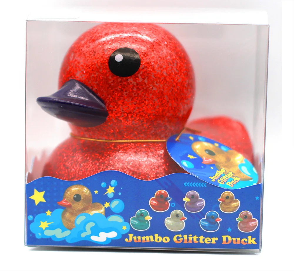  OEM оптовые игрушки для детей 2021 резиновая утка виниловая Утка Игрушки ванны плавательная игрушка Подарочный набор малышей 17 см блестящая Блистер Набор