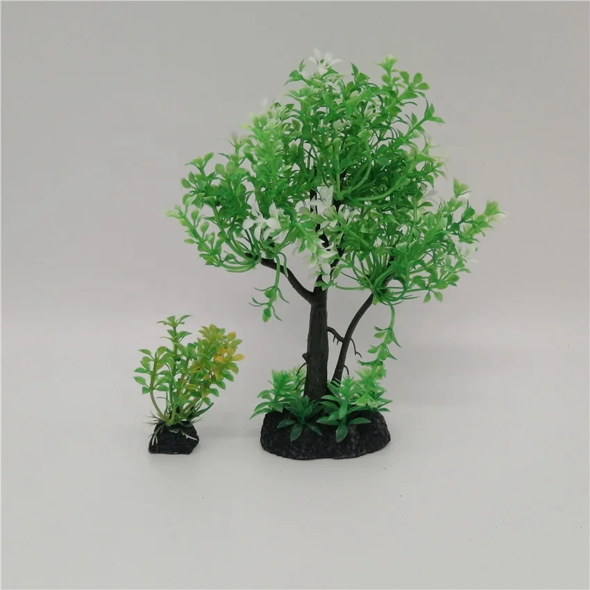 Plastic PVC OEM aquarium Artificial aquatic water grass landscaping plants water weeds red tree