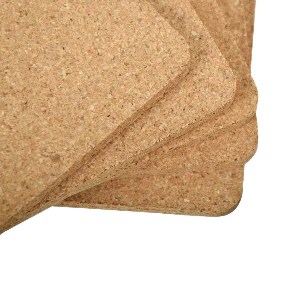 Custom Logo Coaster Square Cork and Round Cork Backing Sheets Wedding Coasters For Drinks