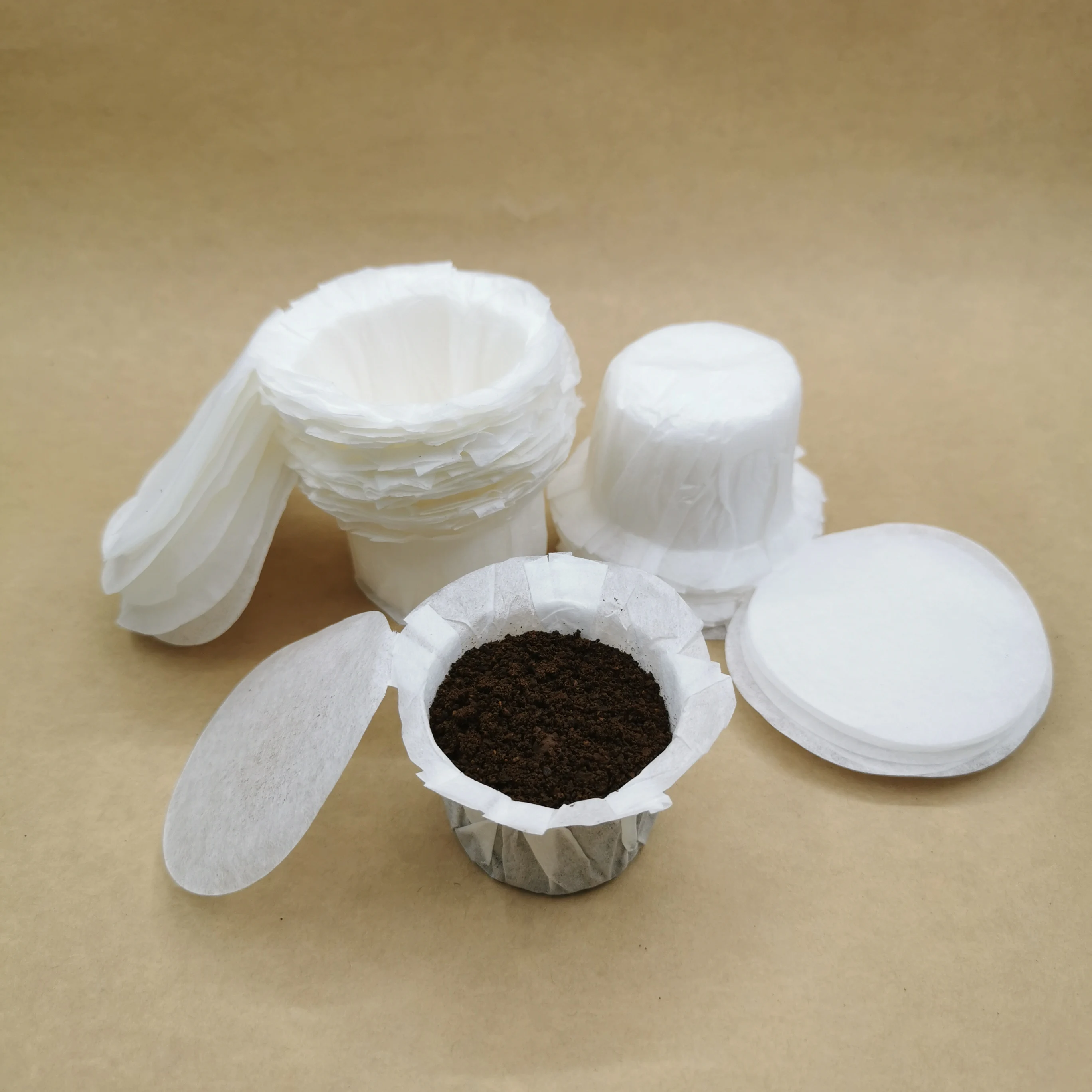 Disposable Coffee Paper Filter with Lids compatible Coffee pod filter k-cup filter