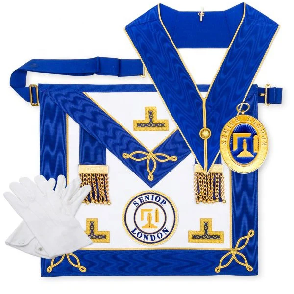 Masonic Regalia Rose Croix 18th Degree Apron Gauntlets & Collar Set Embroidery Apron,Collar & Cuffs