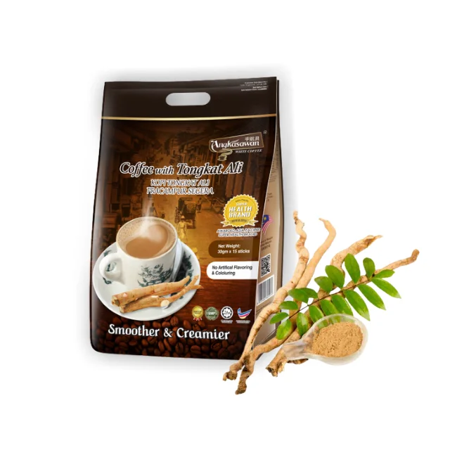
Premium White Coffee with Tongkat Ali Instant Powder (Malaysia Ginseng) Beverage 