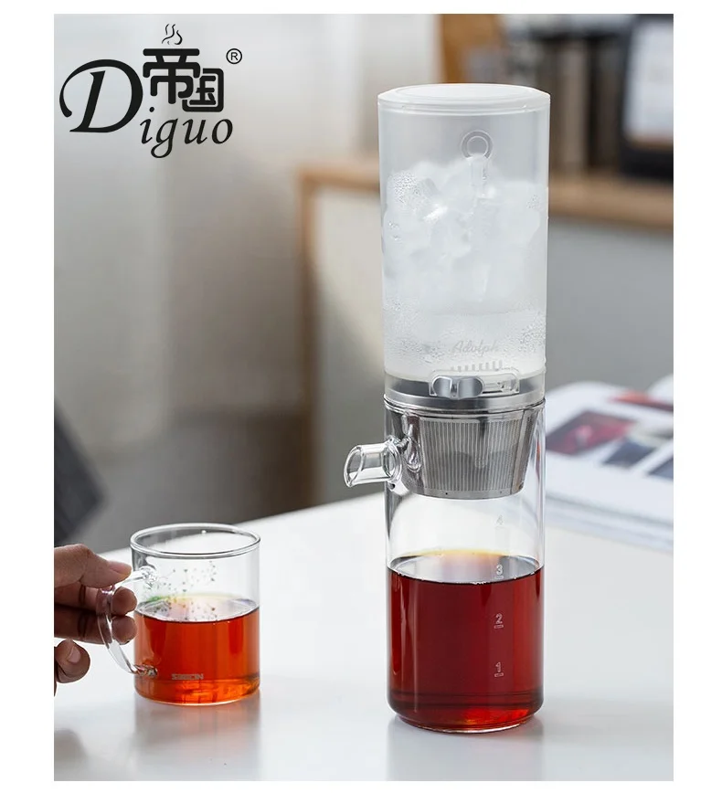 2022 Hot Selling 4 Cups  Glass Ice Drip Cold Brew Coffee Maker Pot