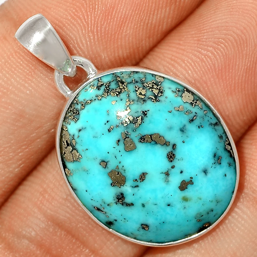 Оптовая продажа подвесок из драгоценных камней Nishapur персидской бирюзы серебряные украшения ручной работы