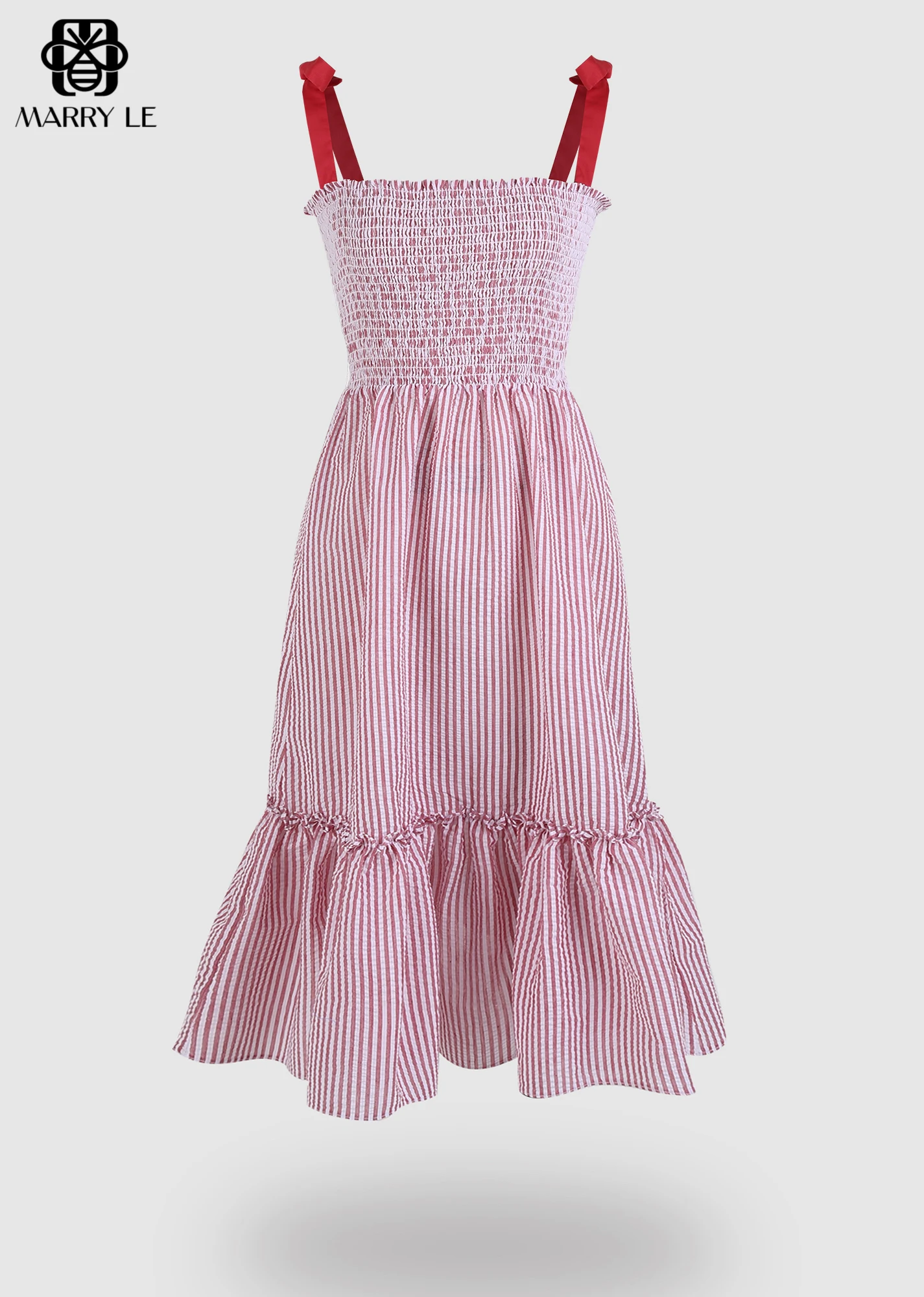 LOVELY RED STRAP DRESS FOR WOMEN street style clothing women wholesale women clothing OEM ODM Customized clothing - MD21