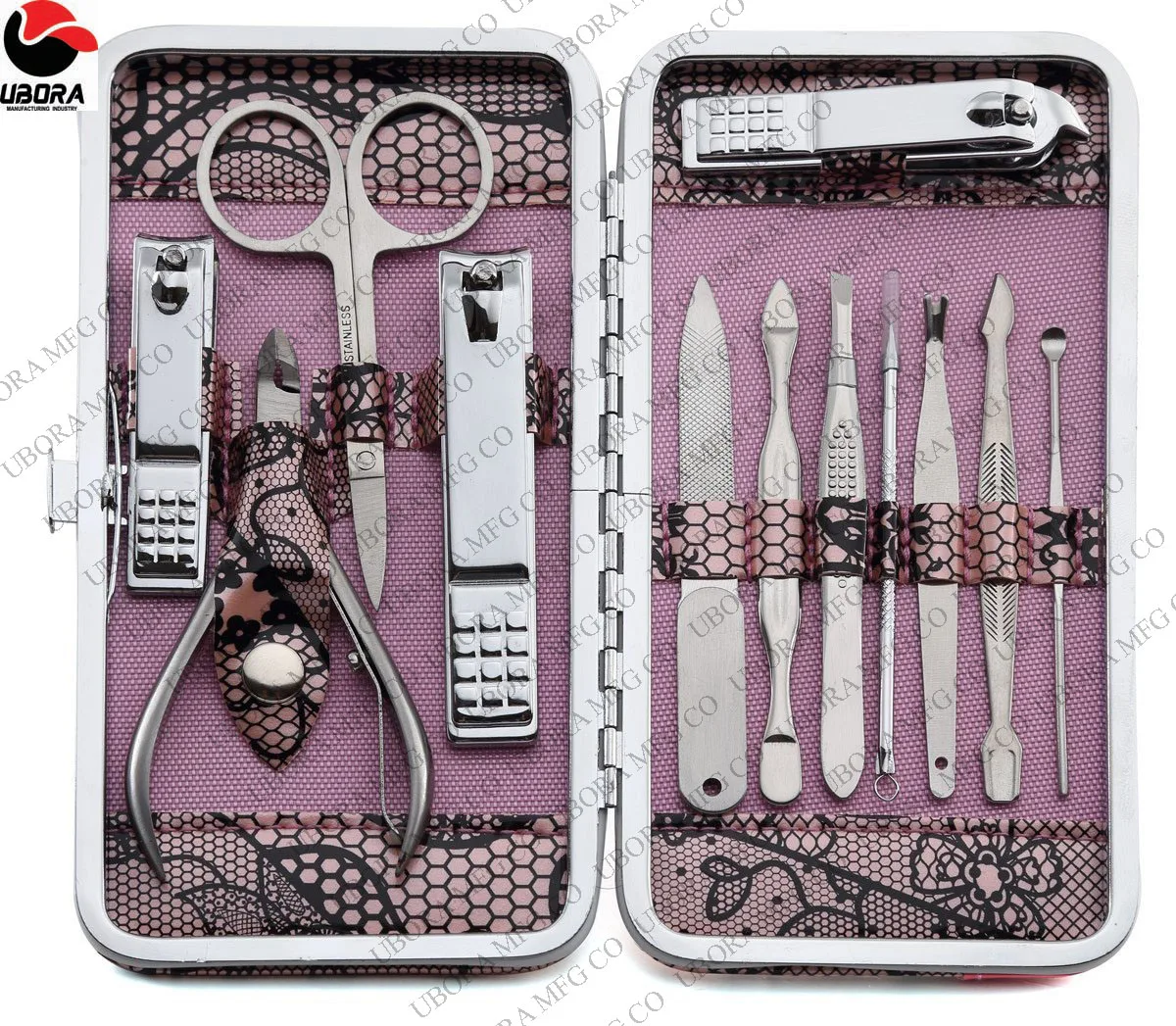 PROFESSIONAL 8 PIECES GOLD PLATED TOOLS MANICURE & PEDICURE SET