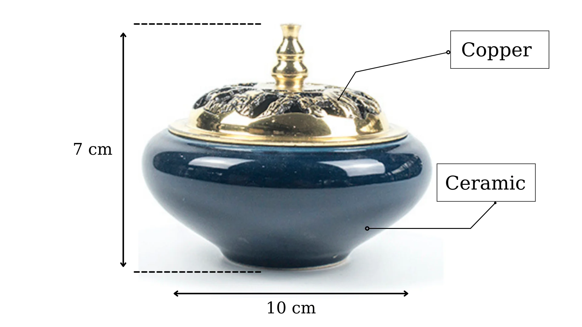BatTrang Vietnamese Luxurious Ceramic Burner/Holder Incense Agar Wood Oud Coil, Cone, Stick, Chips