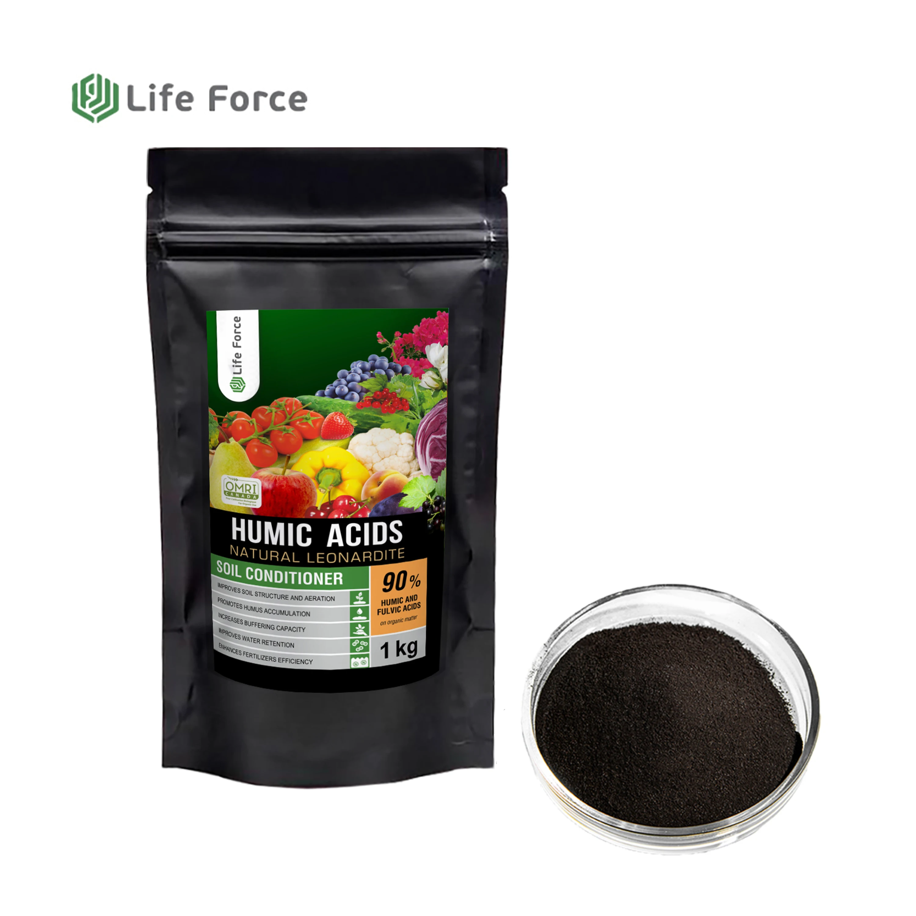 Organic Humic Acids Soil Conditioner Organic Fertilizer Humic Acid Powder Humic Acids For Agriculture Life Force SCS 201