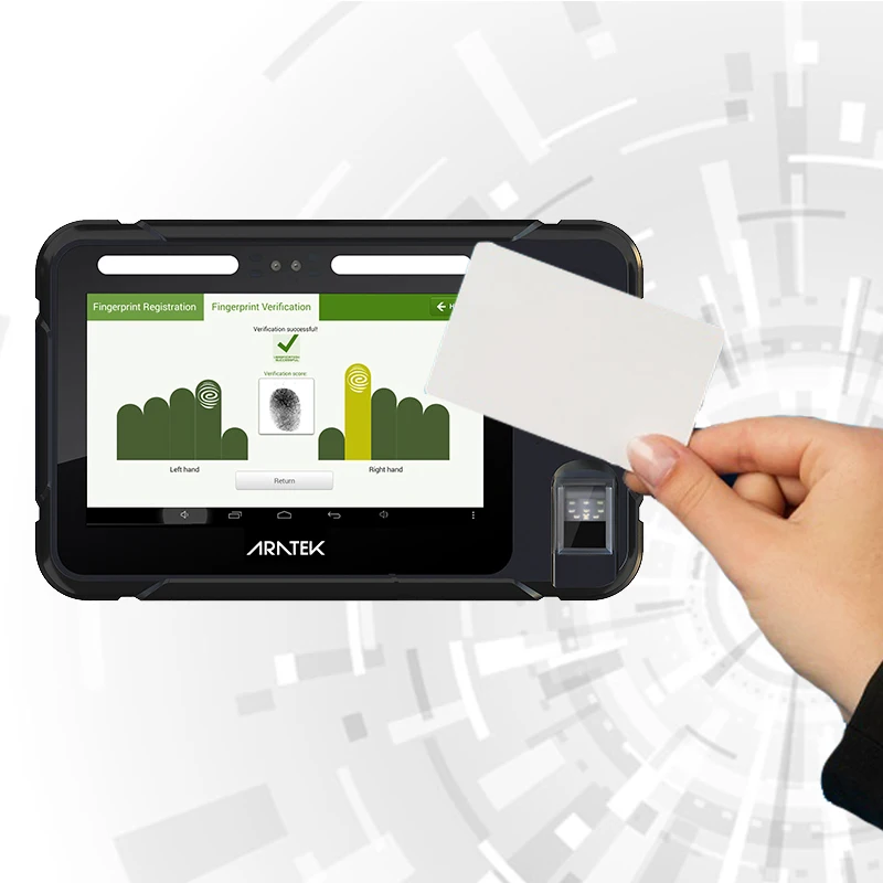 East-to-use 7inch Biometric Android Tablet PC with Fingerprint Reader NFC ID Card Reader SDK