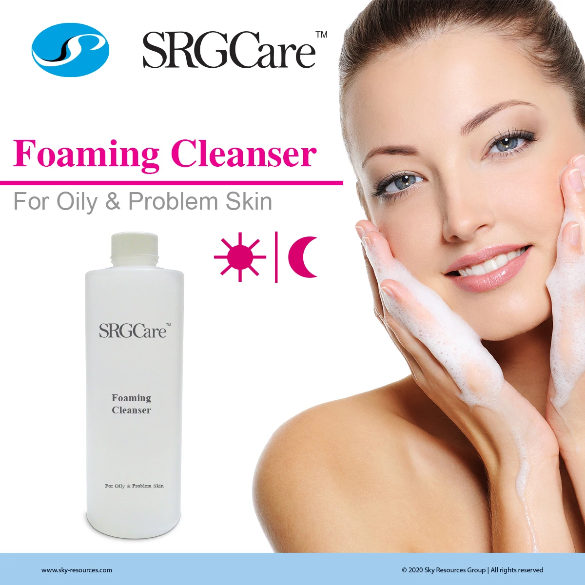 500ml Oily Skin Facial Foaming Cleanser Gentle can remove oil sebum and makeup effectively Makeup remover for day and night OEM