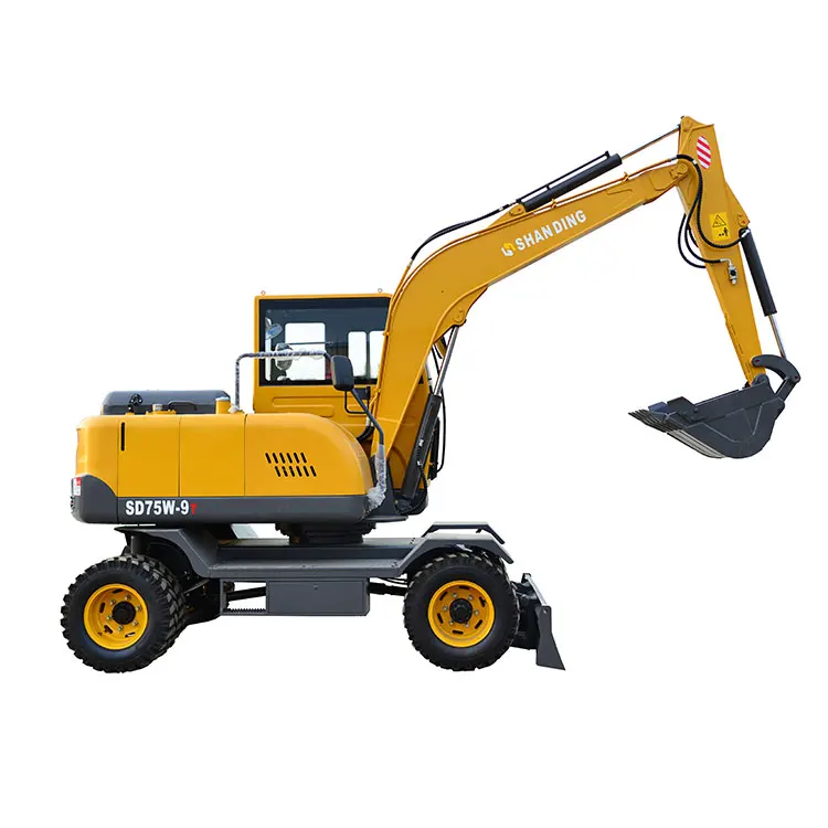 Китай куб. М ковш 7 тонн мини-экскаватор на колесах для продажи SD75W-9T