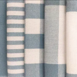 French blue elegant check stripe plain pattern style 100% Polyester apron