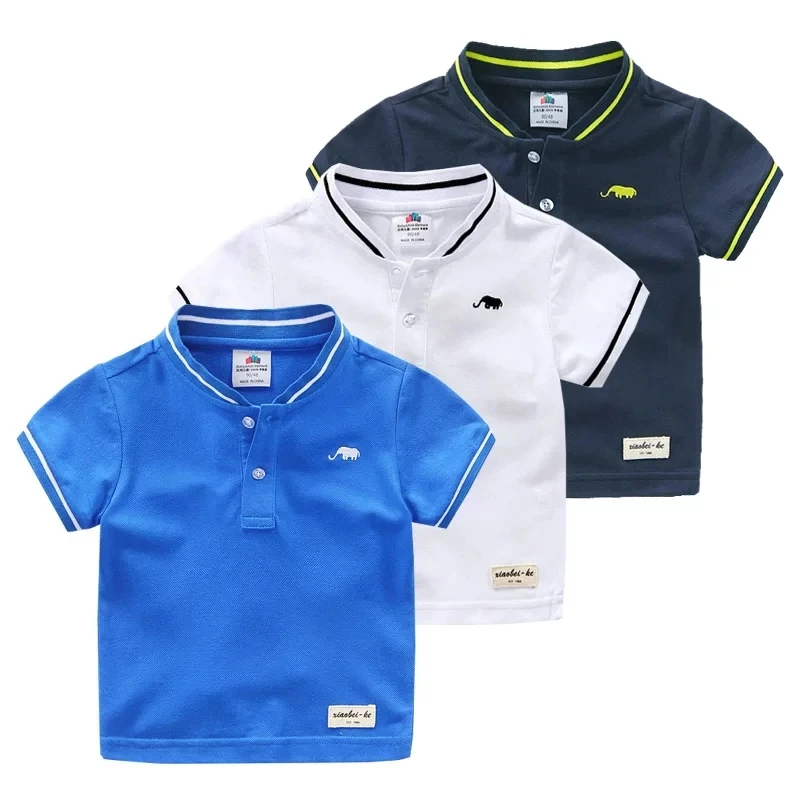 100% cotton boys two stripes with collar polo shirts Chinese style clothing manufacturers from Bangladesh