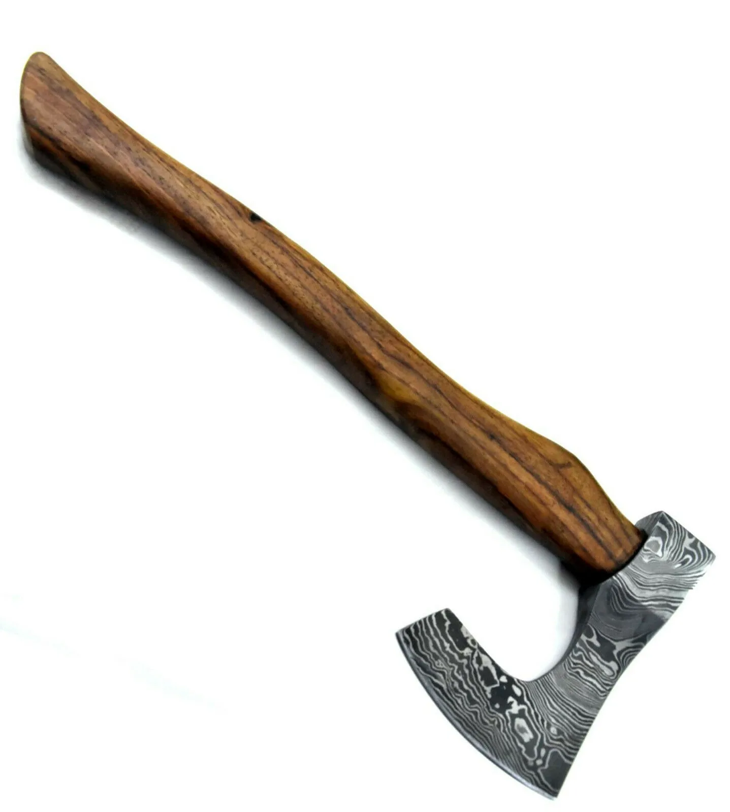 KK Custom Hand Made Damascus Tomahawk Axe Hunting Axe Hacthet Axe, Walnut Handle