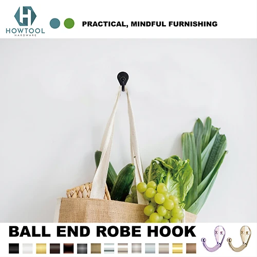 Wall Mounted Ball End Robe Coat& Hat Hook
