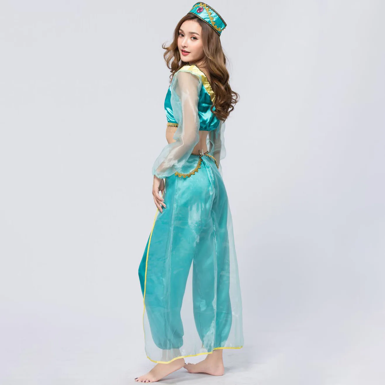 2021 Aladdin Magic Lamp Jasmine original Cheap Princess Sexy Womens Halloween Costume