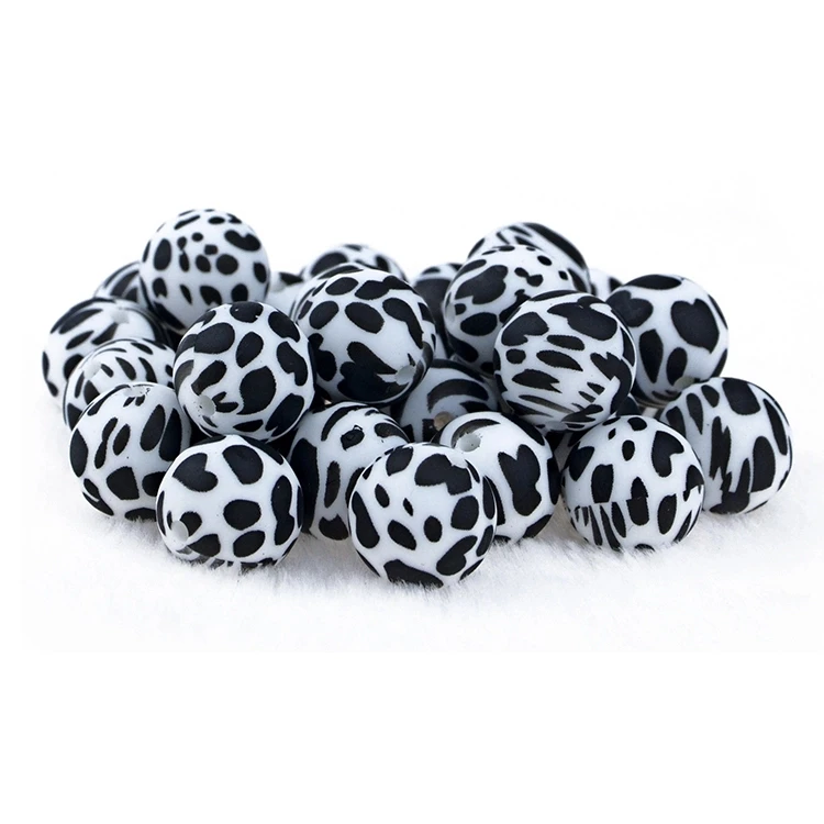 
Pacifier Silicone Clip Leopard Print Beads Universal Soother Clip Baby Shower Gifts 