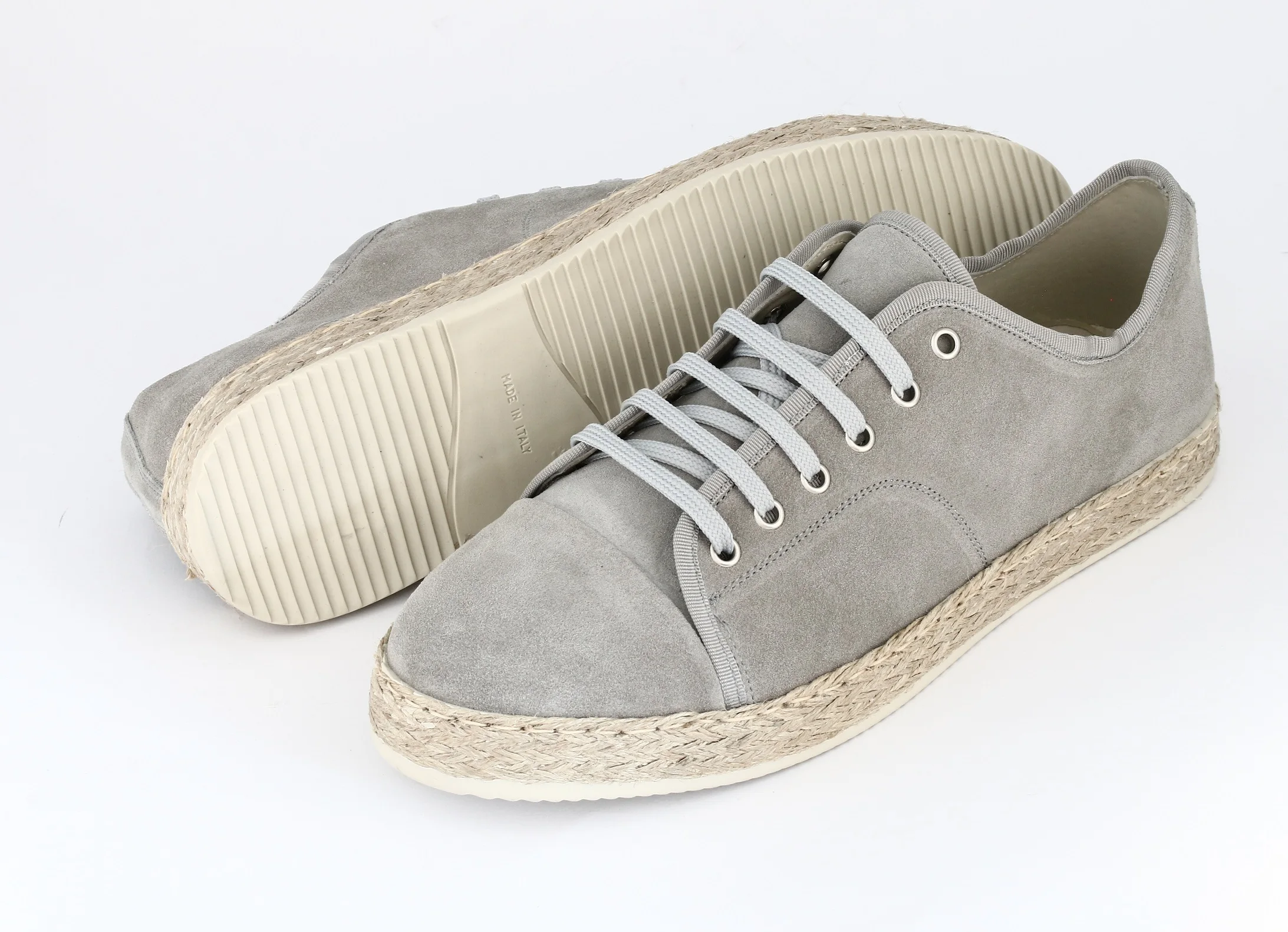 SUEDE SNEAKERS WITH BRAIDED ROPE APPLICATION