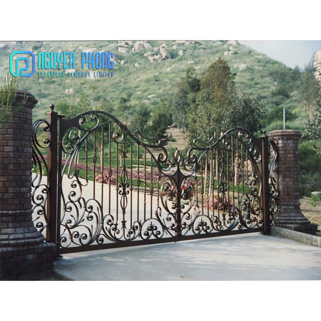 Hot Products OEM Custom Wrought Iron Grill Main Driveway Gates And Railings