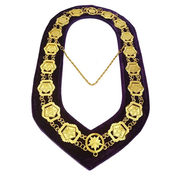 Wholesale Store Master Mason Blue lodge masonic chain collar With Rhinestone Collars Masonic Regalia Order Metal Chain Collar