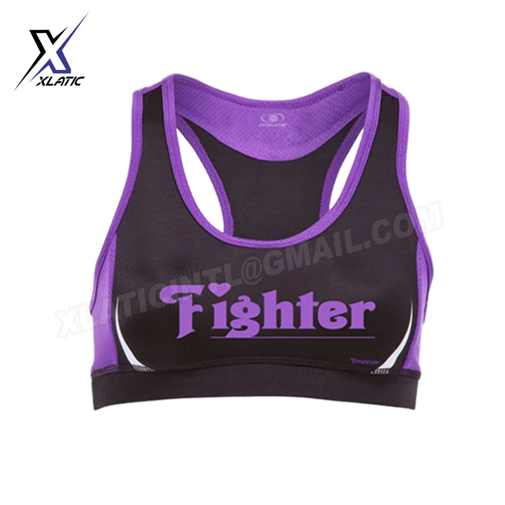 Hot Sale Products Latest Design cage fighter  MMA girls new styles Compression Wear  Custom Sublimated mma sports bra