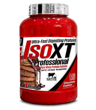 
Whey Protein Isolated, ISO XT Professional. Halal. Bottle with 2 kg in four delicious flavors. The Perfect Protein. 