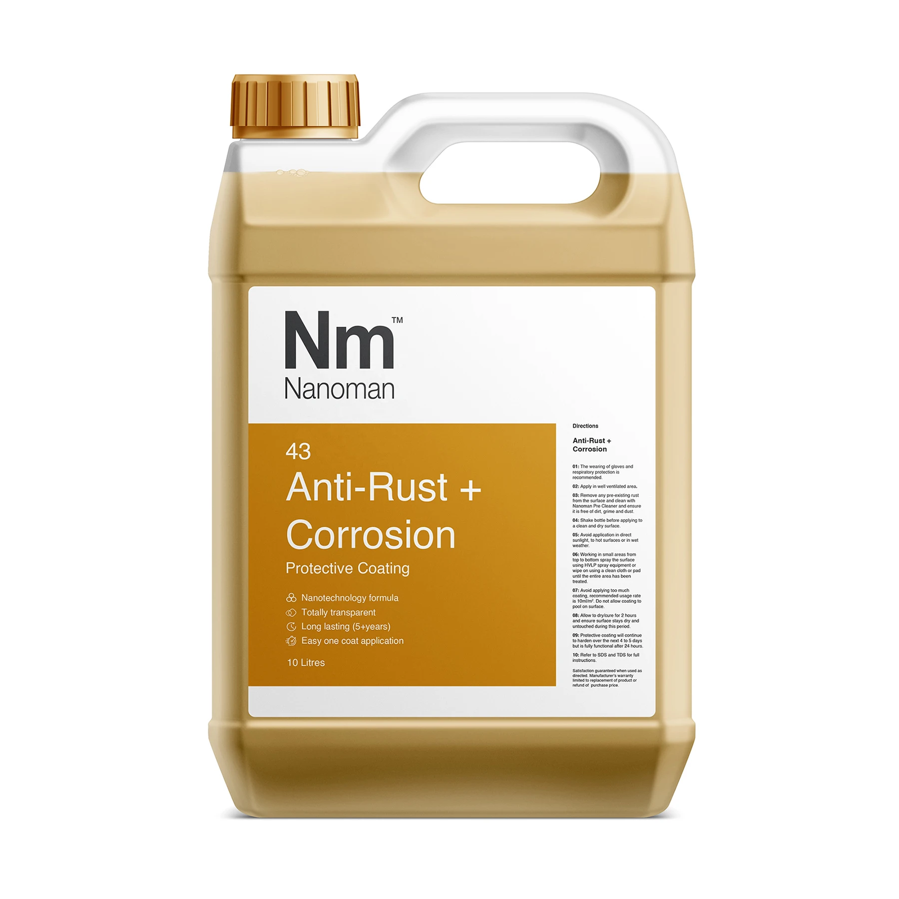 Nanoman Rust resistant coating for Mild, Stainless Steels