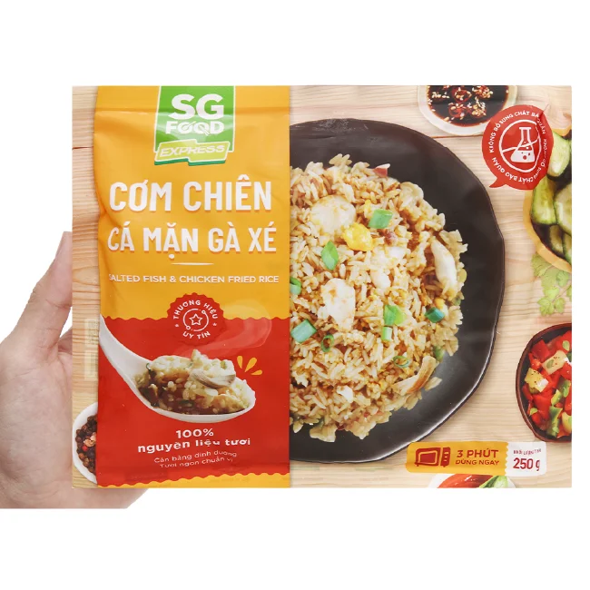 Wholesale Vietnam instant food 100% fresh ingredients Salted fish & Chicken fried rice
