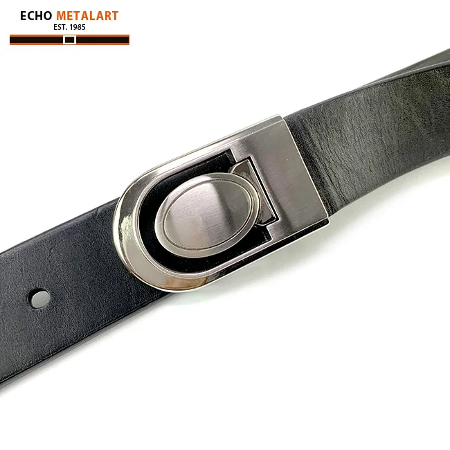 Nickel finish for easy used belt buckle in 30mm and belt for men leather top