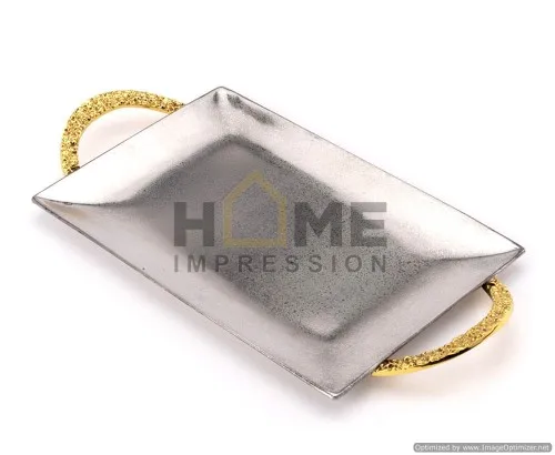deecorative Gold Handles Most Popular Serving Fancy Silver Tray Food Serving Kitchenware Tabletop Supplies From Indian Supplier