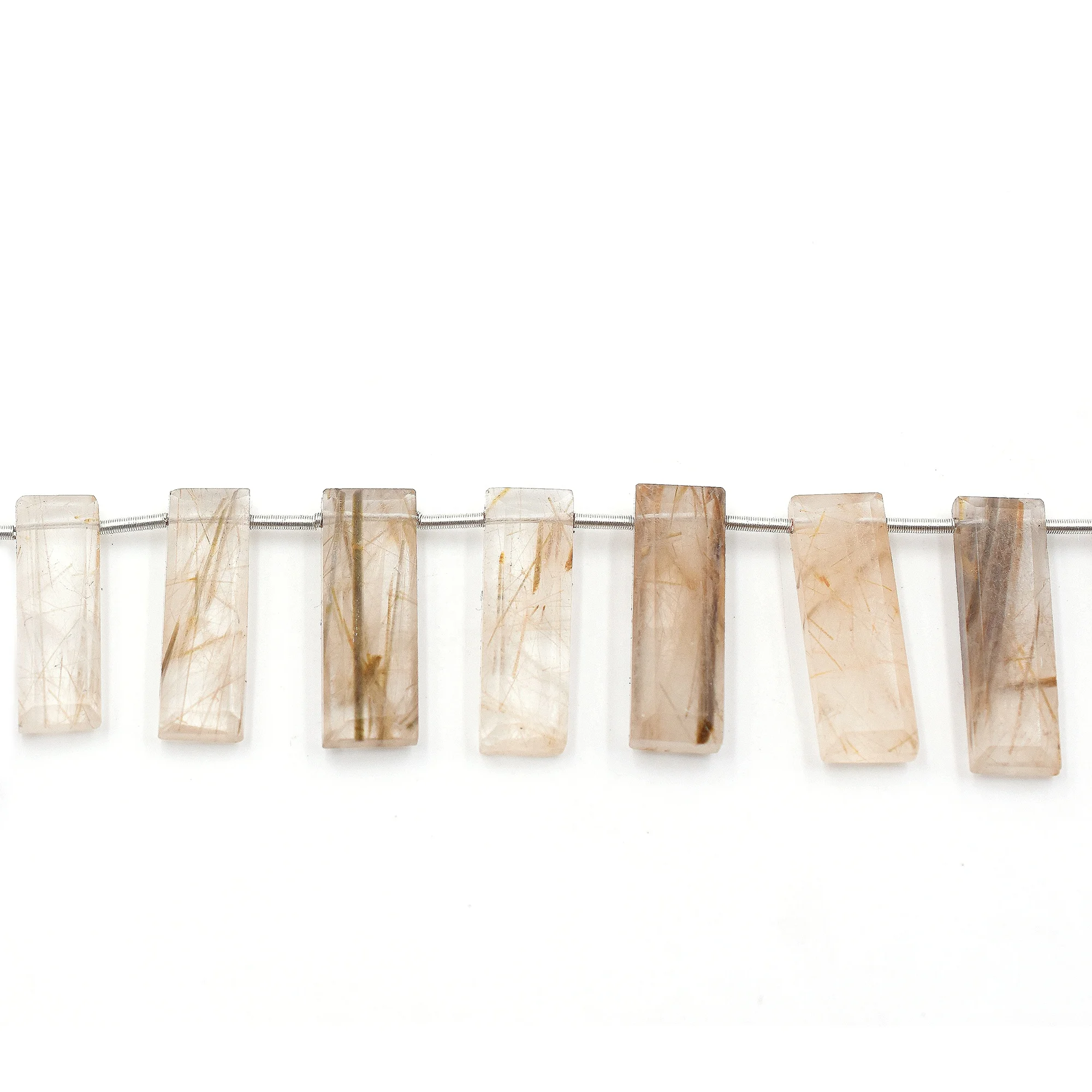 Golden Rutilated Quartz 20 To 22 MM Rectangle Shape Beads Strand