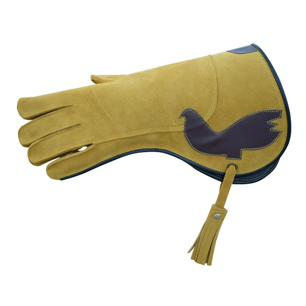 High Quality Falconry Eagle Gloves Camel Bird Leather Traps Cow-Hide Breathable Whole Sale Price for Hunting Outdoor Usage