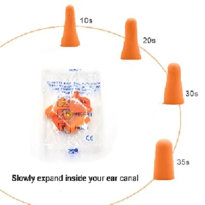Stock in bulk USA Based PUFoam Ear Plugs NRR 31dB SNR 38dB Soft Bullet Noise Reduction CE EN352-2 Hearing Protection