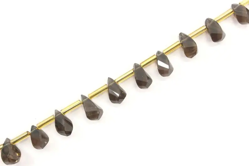 Natural Smoky Quartz Gemstone 22 Pieces Twisted Teardrop Shape Briolette Beads for Jewelry Making 2020 Popular