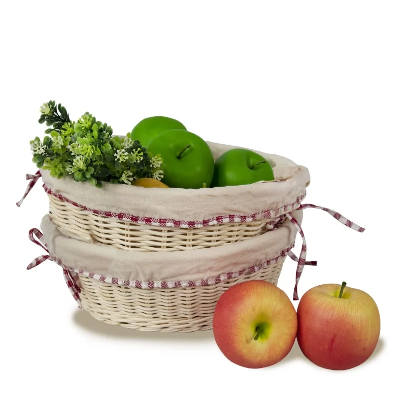 Made in Vietnam Private Label Woven A Basket of Willow Small Oval Bread Wicker Basket Pp Plastic Rattan Woven Bread Basket