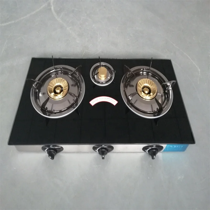 Top Brand Table Gas Stove 3 Burner  Liquefied Petroleum Gas Stove Tempered Glass Easy Clean Gas hob