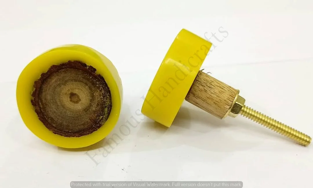 round resin inlaid wooden knob , decorative knob Handcrafted 2022 furniture Door knob & handle