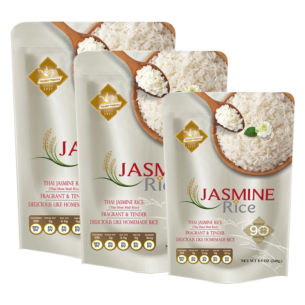 Instant White Rice Ready to Eat - Thai Jasmine Rice Pack in Pouch 240g Wholesale Hom Mali Rice Product rom Thailand