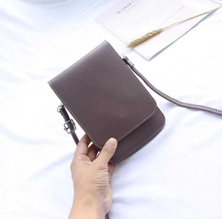 Fashion touch screen mobile phone bags cases phone arm sling pouch bag chain leather crossbody touchscreen purse