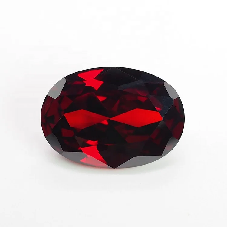Garnet Loose CZ Stones Oval Red Color Cubic Zirconia