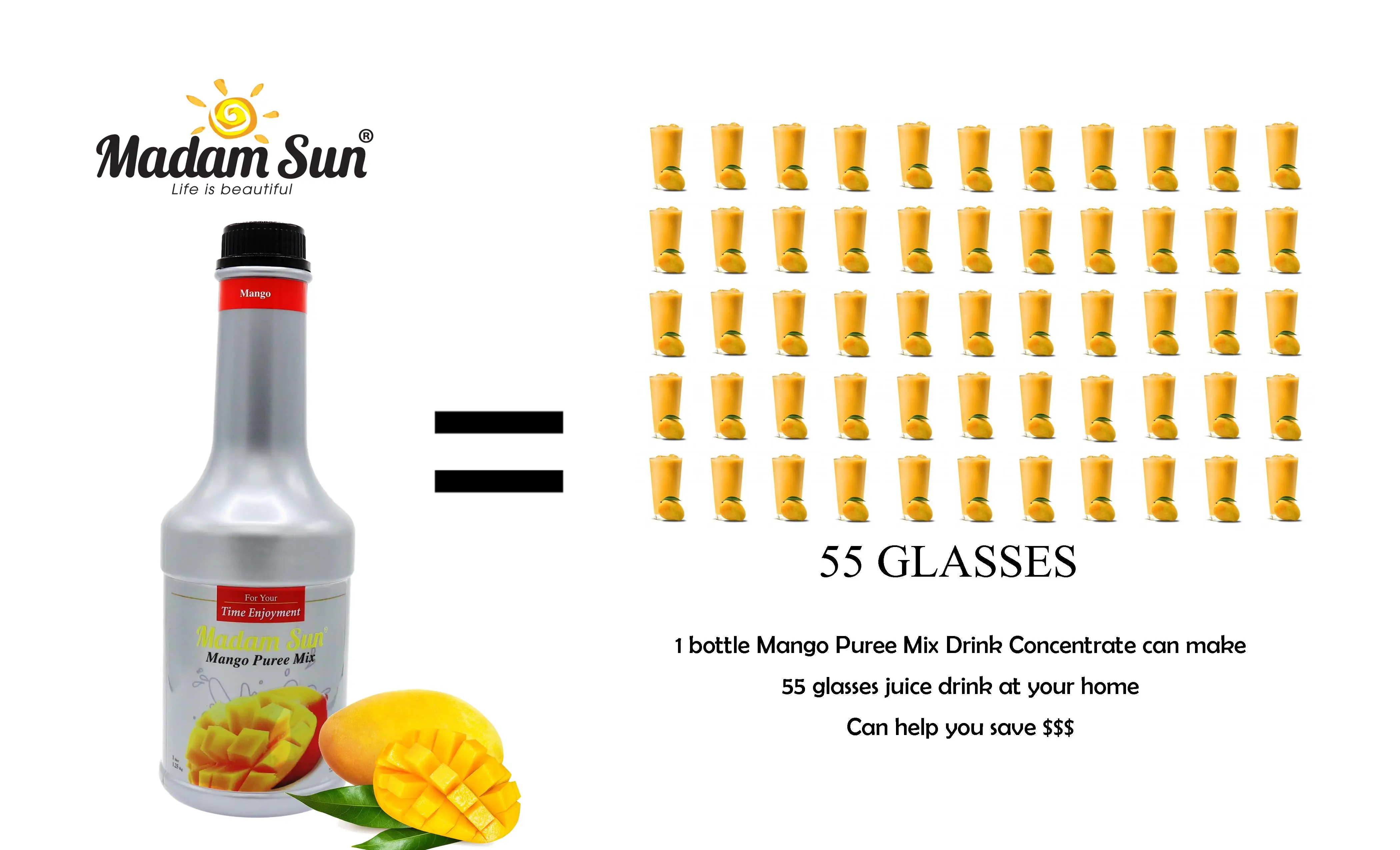 
Mango Puree Drink Concentrate /Mango Puree Mix/Mango Juice Drink 