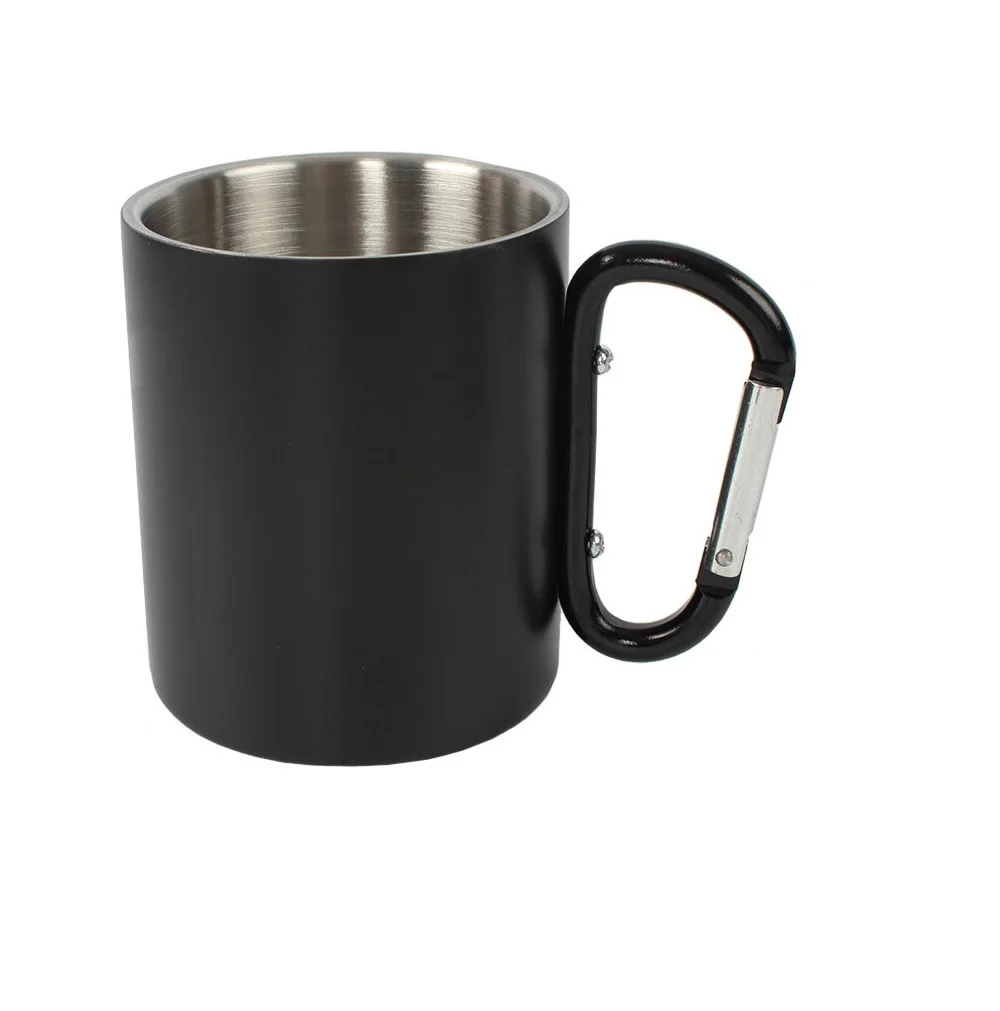 Coffee Mug BPA Free Stainless Steel Cup with Carabiner Handle